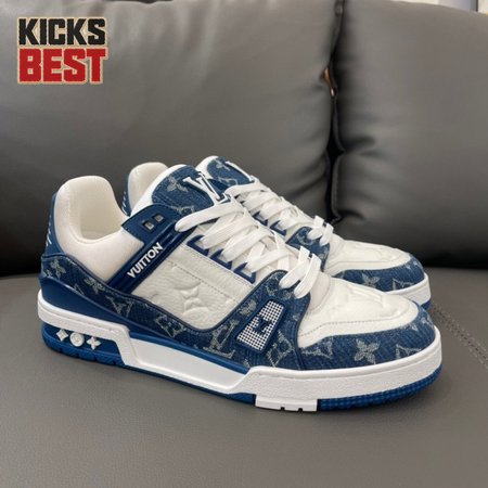 trainer monogram denim white blue - 319