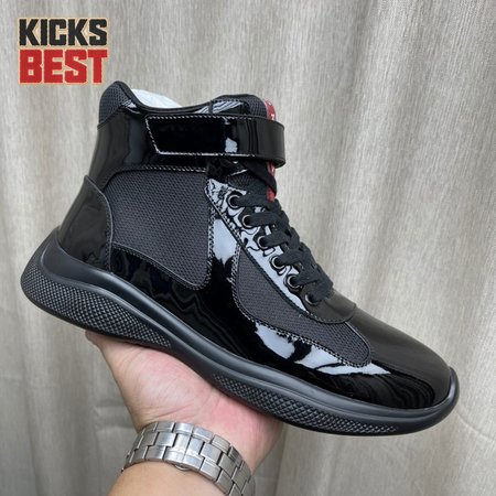 PRADA AMERICA'S CUP HIGH-TOP SNEAKERS BLACK - PA004