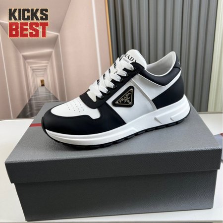 PRADA LOW TOP SNEAKERS WHITE BLACK - PA006