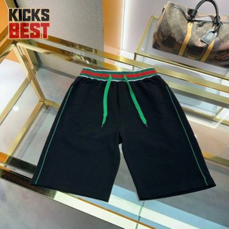 GUCCI GG COTTON TERRY CLOTH SHORTS WITH WEB DETAIL BLACK