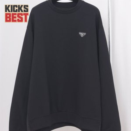 Prada Re-Nylon Logo Plaque Sweater Black