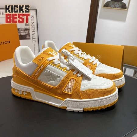 trainer white orange