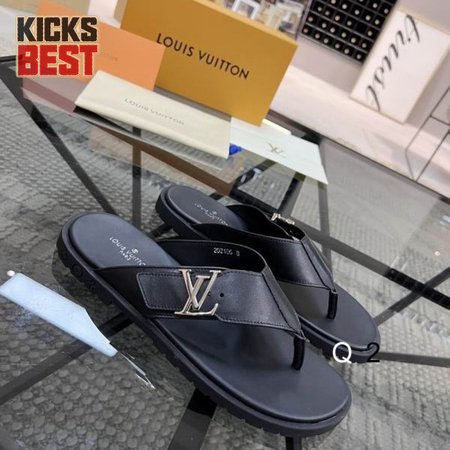 leather sandals black