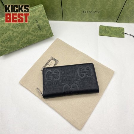 Gucci Black Jumbo GG Continental Wallet