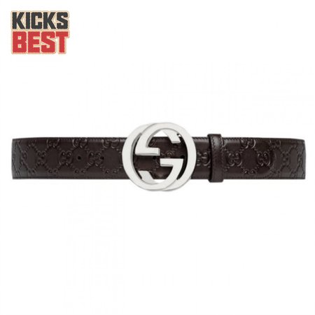 Gucci Guccissima Leather Interlocking GG Buckle Belt - BPR008