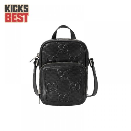 Gg Embossed Mini Bag In Black Leather GMB017