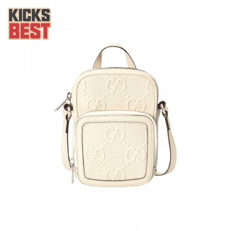 Gg Embossed Mini Bag In White Leather GMB016