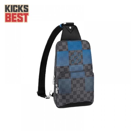 avenue sling bag blue damier graphite giant canvas lmb043