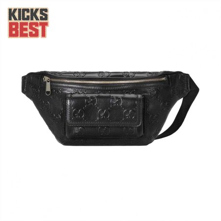 GG EMBOSSED BELT BAG IN BLACK GG EMBOSSED LEATHER - GBC14