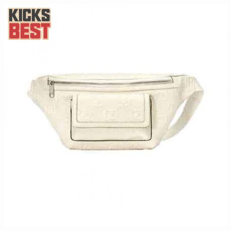 GG EMBOSSED BELT BAG IN WHITE GG EMBOSSED LEATHER - GBC13