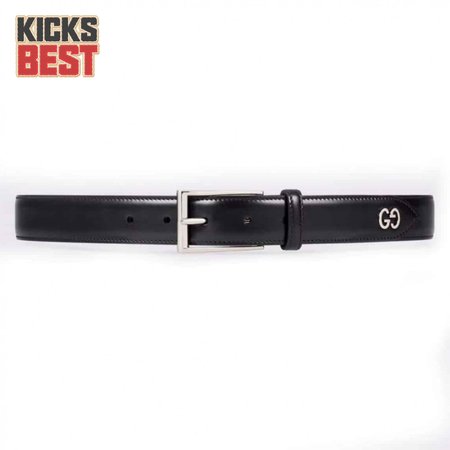 GUCCI LEATHER BELT WITH GG DETAIL - B46