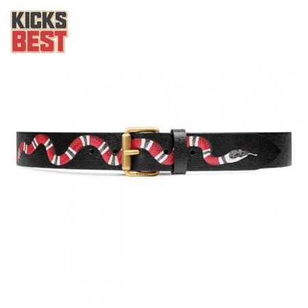 GUCCI LEATHER BELT WITH KINGSNAKE - B41