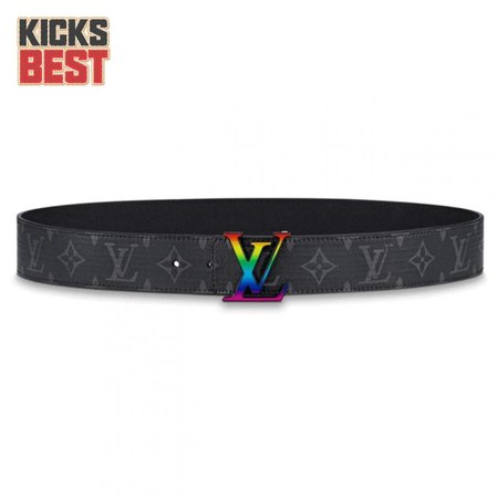 initiales reversible belt monogram eclipse taiga 40mm rainbow - b149