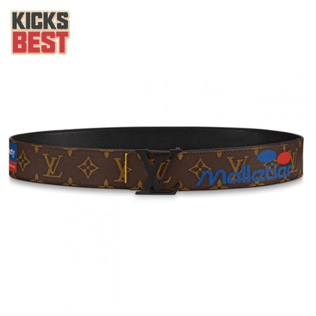 initiales belt monogram logo story 40mm brown - b129