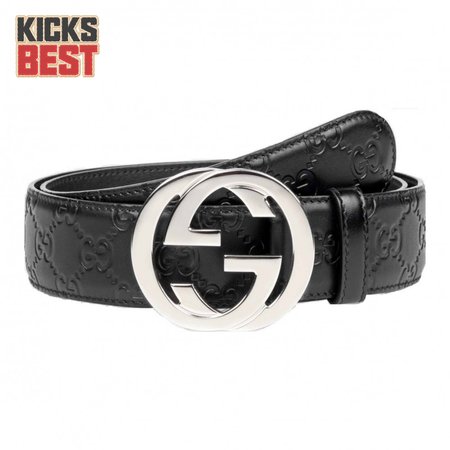 GUCCI INTERLOCKING-G LEATHER BELT - B7