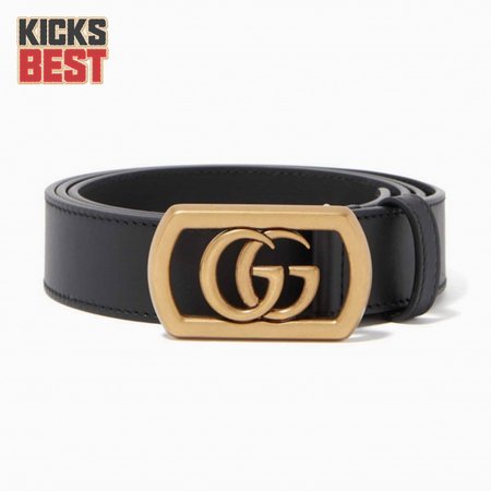 GUCCI BELT WITH FRAMED DOUBLE G BUCKLE - B8