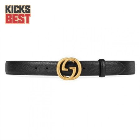 GUCCI INTERLOCKING GG LEATHER BELT - B33