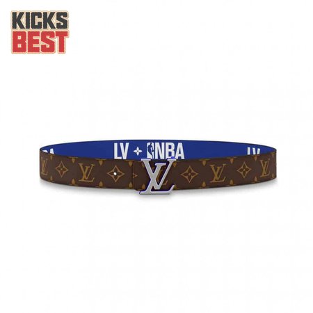 x nba 3 steps 40mm reversible monogram canvas belt - b113