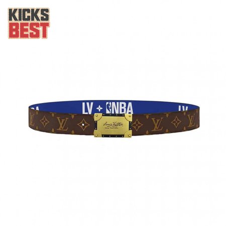 x nba 3 steps 40mm reversible monogram canvas belt - b101