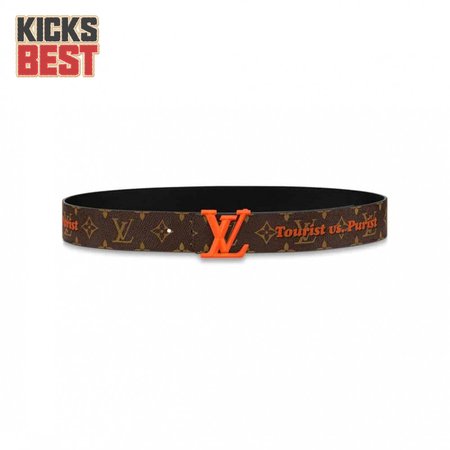 pyramide 40mm reversible belt monogram canvas recto side - b76