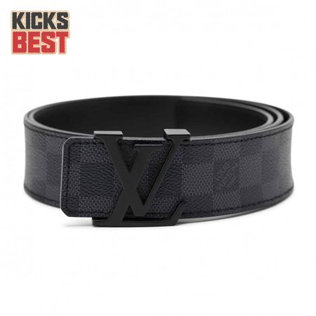 belt initiales damier graphite black grey - b30