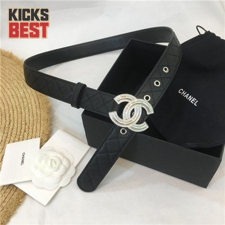 chanel logo buckle belt