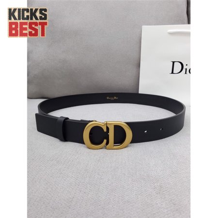 dior CD black leather belt