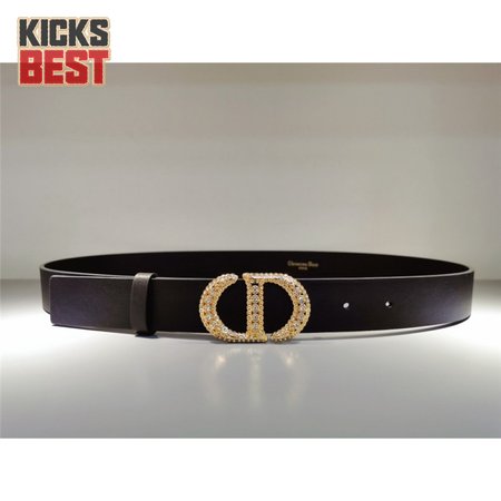 dior CD black leather belt