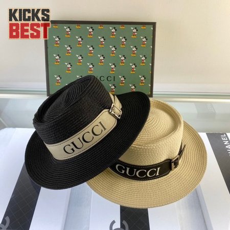 Hat_Gucci Belt design straw hat