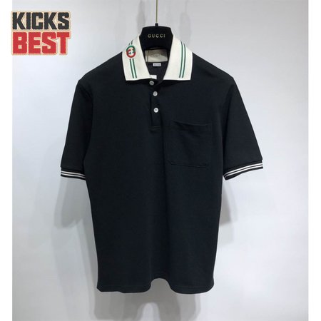 Cotton piquet polo with Interlocking G - GC40