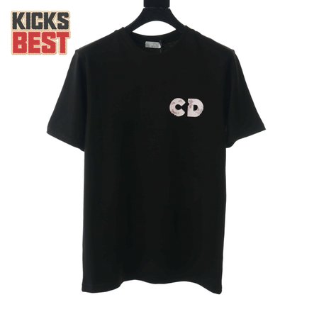 DIOR COUPLE BASKETBALL TIGHT-KNIT BLACK T-SHIRT