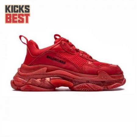 BALENCIAGA TRIPLE S CLEAR SOLE SNEAKER IN RED - BB171