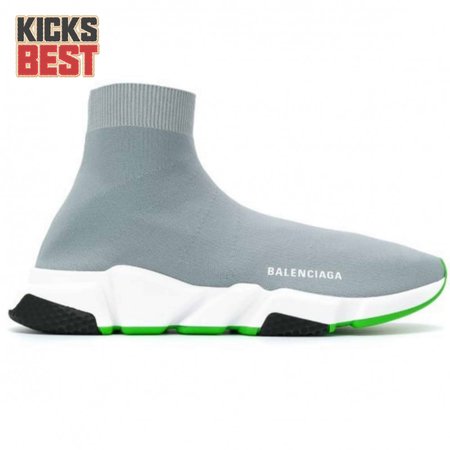 BALENCIAGA SPEED TRAINER METALLIC SILVER NEON - BB19