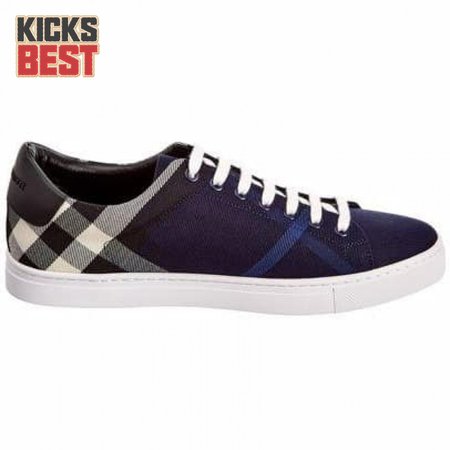 BURBERRY ALBERT HOUSE CHECK & LEATHER LOW-TOP SNEAKER - BBR4