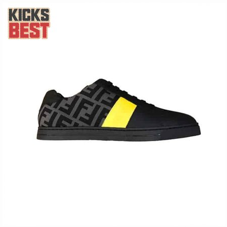 FENDI FF LOGO PRINT LOW-TOP SNEAKERS - FD18