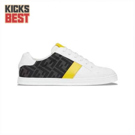 FENDI FF LOGO PRINT LOW-TOP SNEAKERS - FD17