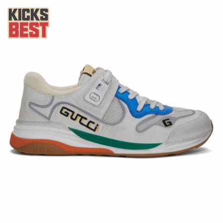 GUCCI G LINE SNEAKERS IN LEATHER AND MESH WITH EMBROIDERED LOGO - GC117